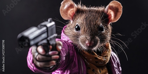 anthropomorphized rat dressed like urban gangster rapper