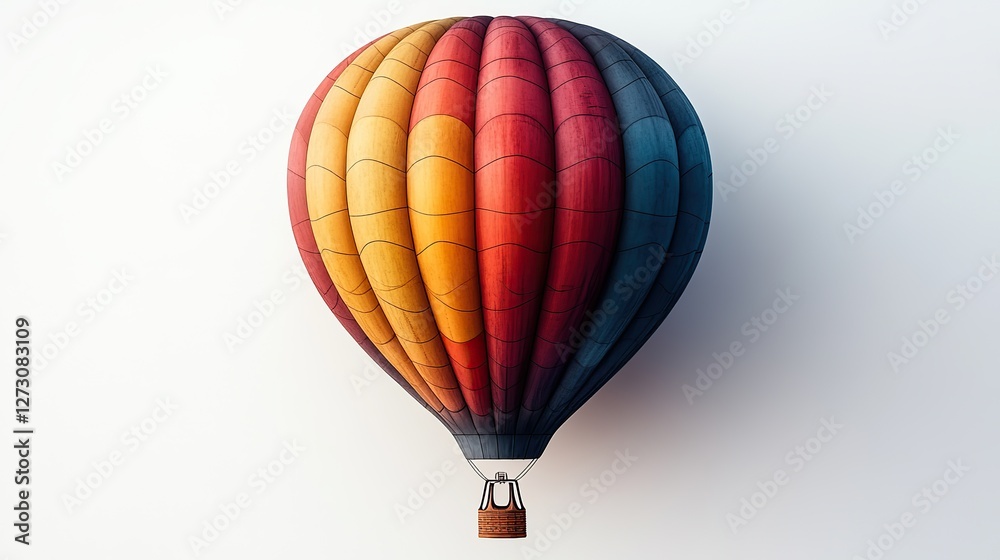Fototapeta premium vibrant hot air balloon isolated on transparent background png for creative design projects and travel themed visual content