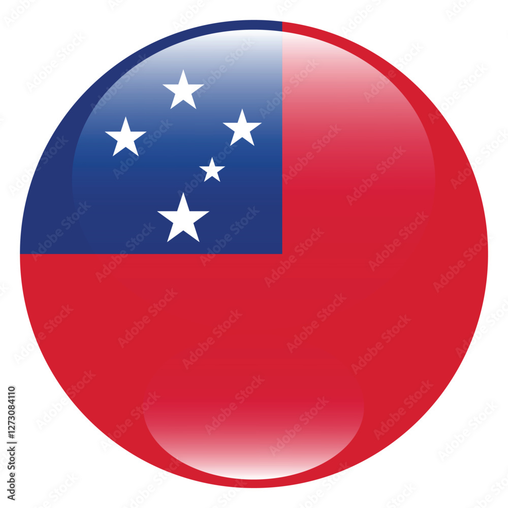 Samoa flag circle icon vector illustration Samoa flag circle icon vector illustration
