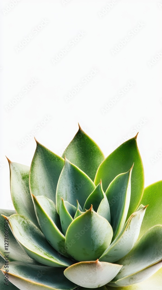 Fototapeta premium Lush succulents show thick green leaves in a bright rosette shape