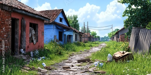 ghetto lifestyle in a poverty-stricken neighborhood