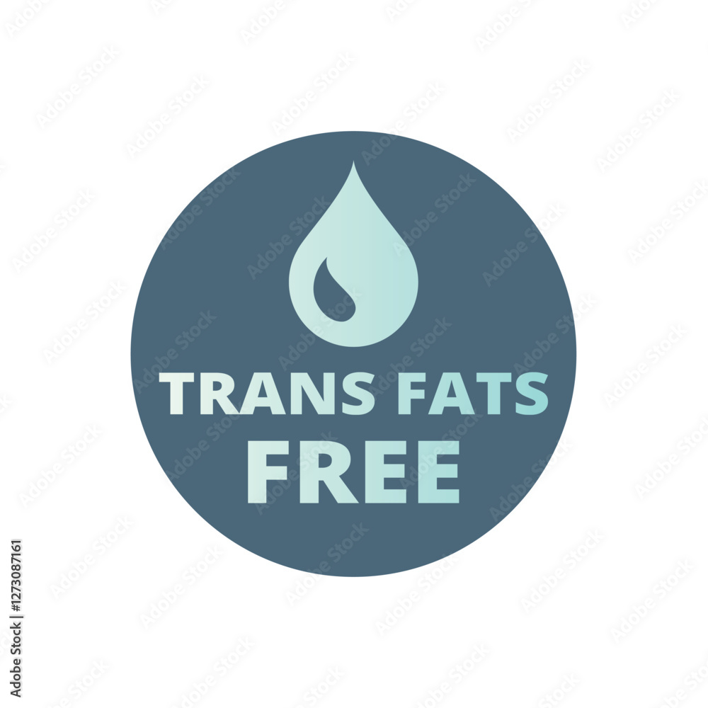 Trans fat free label. No saturated fats sticker. Trans fat free label. No saturated fats sticker.