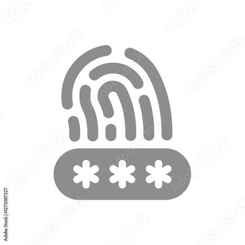 Fingerprint password entry vector icon. Login, biometric identification symbol.
