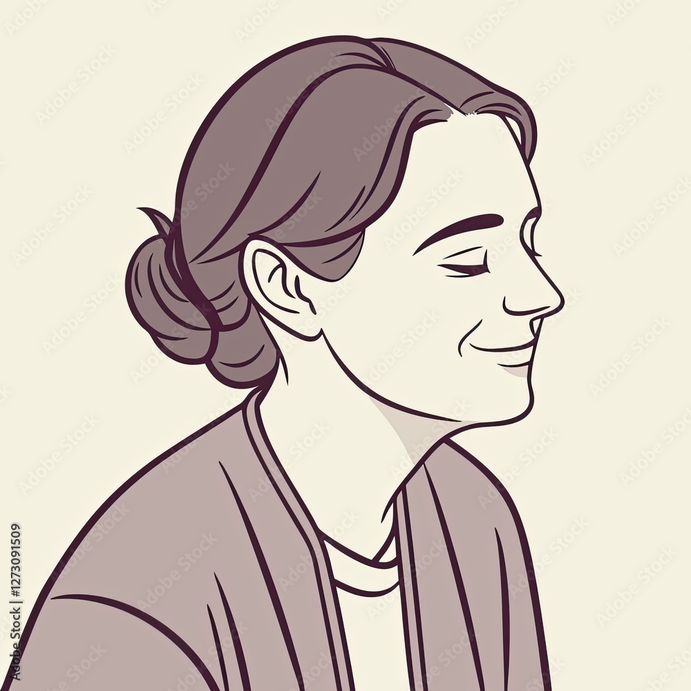 Person With A Soft Smile in a serene pose against a light background