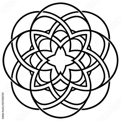 Endless Circle Mandala Line Art Vector