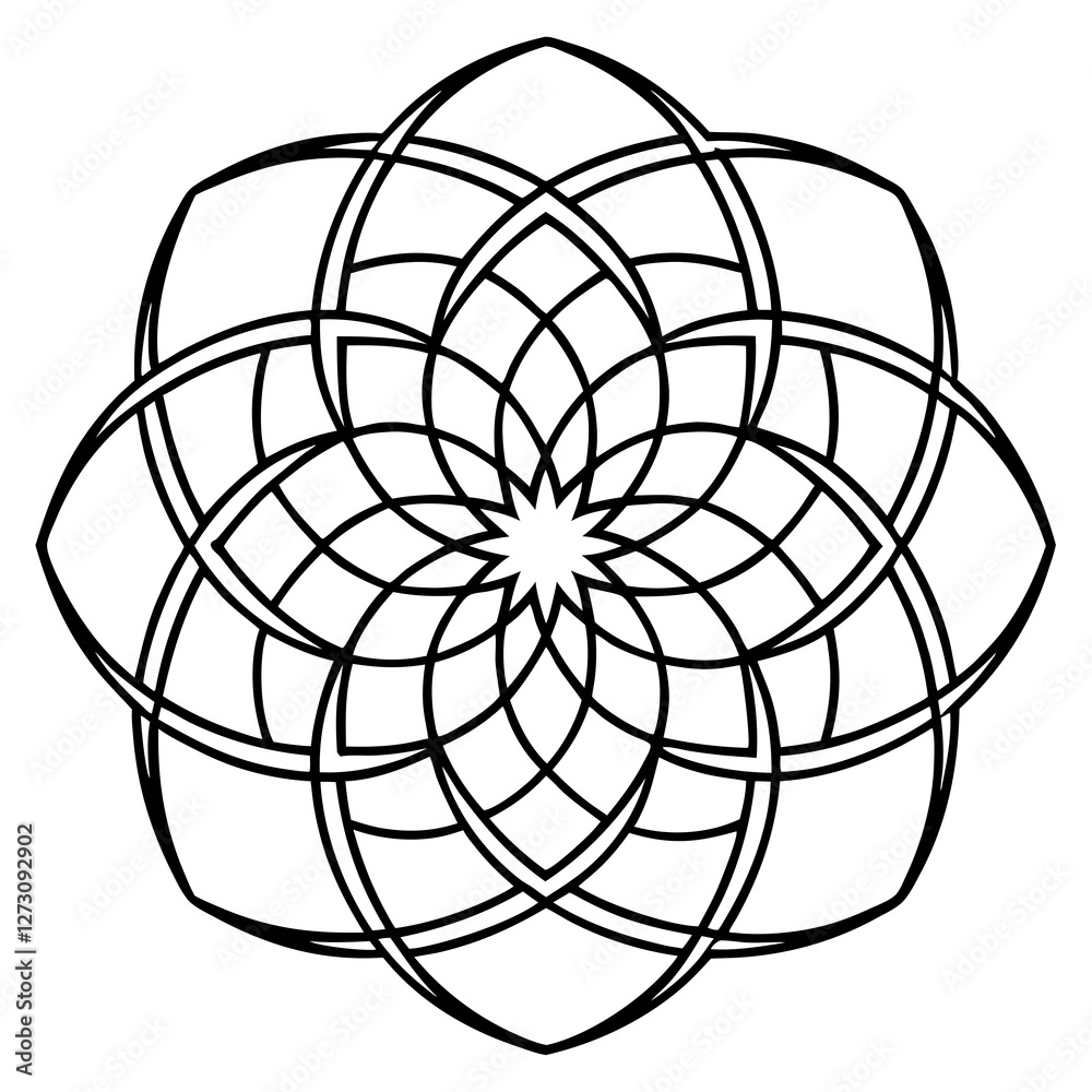 Obraz premium Endless Circle Mandala Line Art Vector