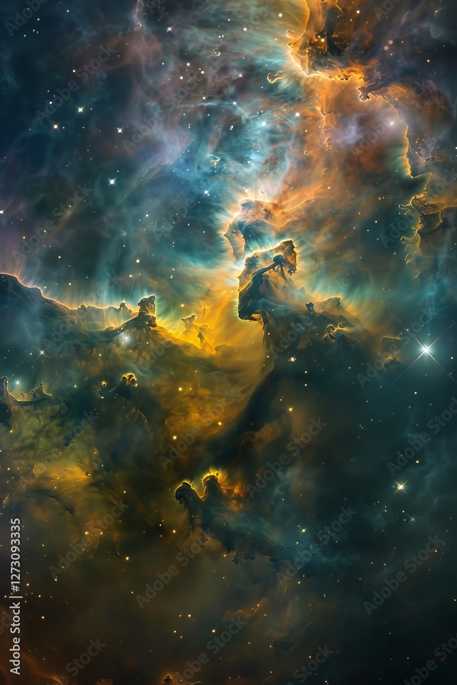 Obraz premium Universe abstract background, colorful space galaxy clouds nebula, stary cosmos, universe wallpaper