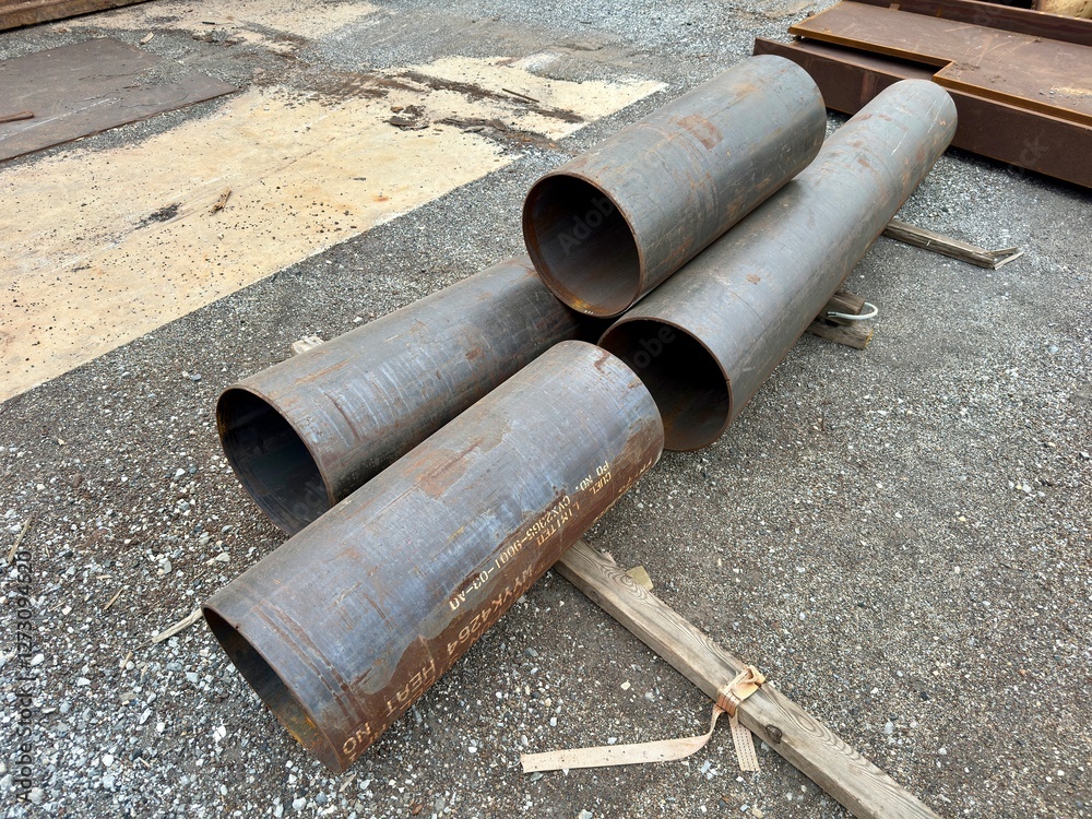 pipes are ready to fabricate at laydown area in the construction yard pipes are ready to fabricate at laydown area in the construction yard