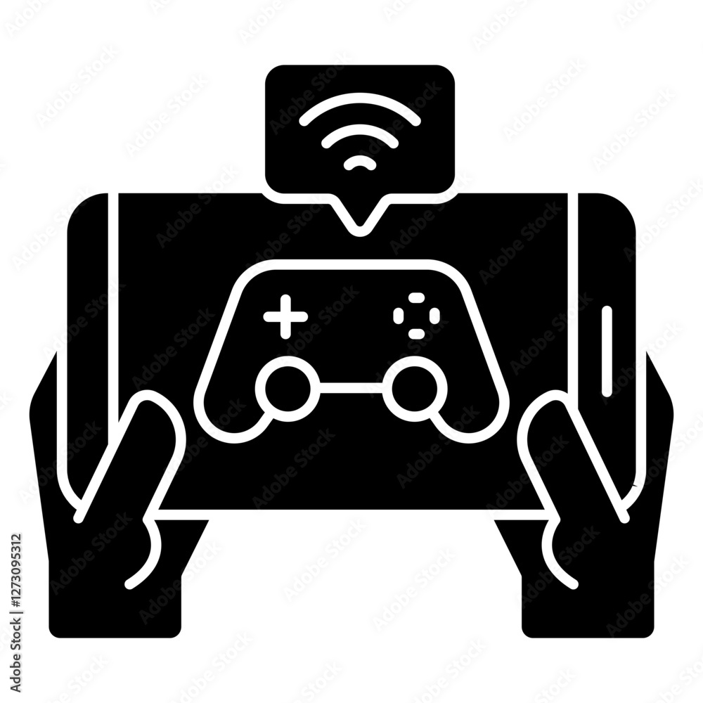A flat design, icon of play mobile game A flat design, icon of play mobile game