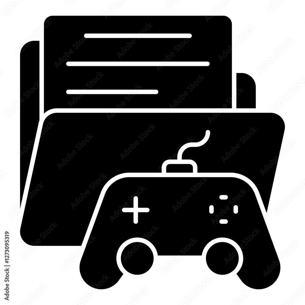 A colored design icon of game folder A colored design icon of game folder