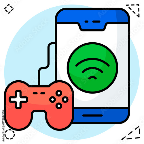 A flat design, icon of play mobile game