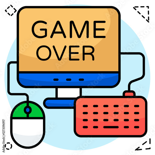 A flat design, icon of game over