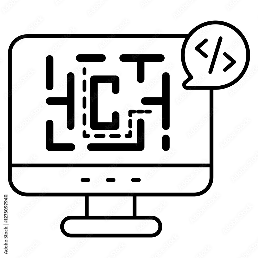 Trendy design icon of labyrinth computer game Trendy design icon of labyrinth computer game