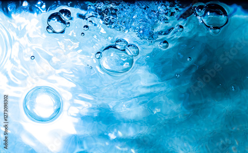 Water bubbles abstract bokeh light in the pool