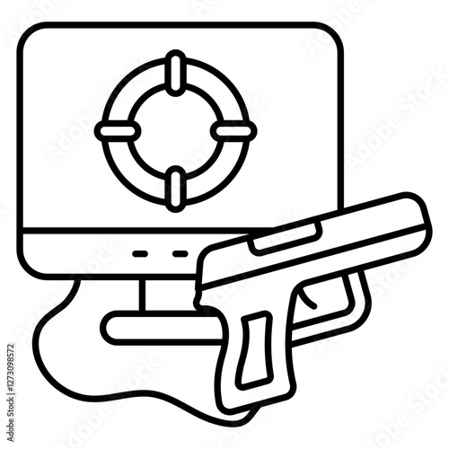 Premium download icon of shooting game