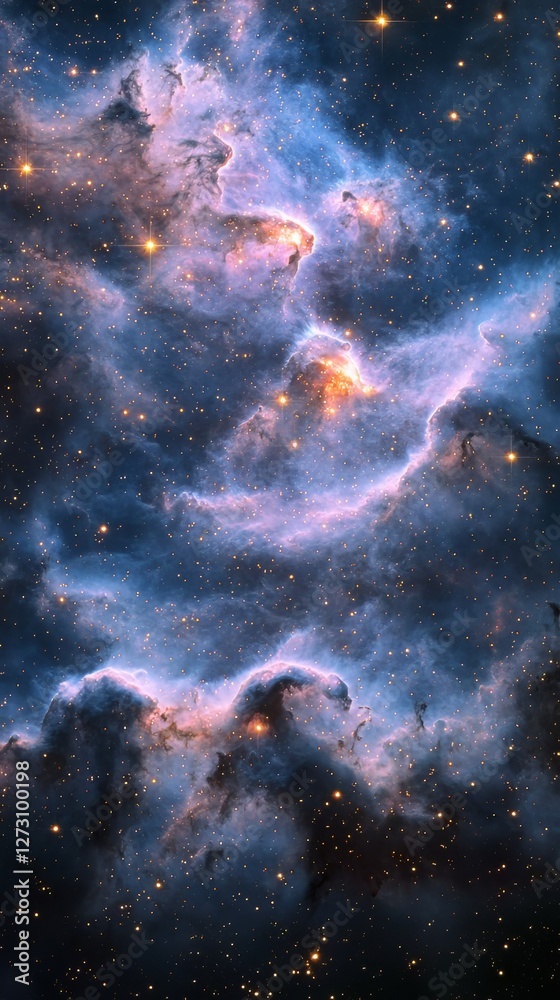 Fototapeta premium Stunning Celestial Nebula Captured in Deep Space Photography at Night