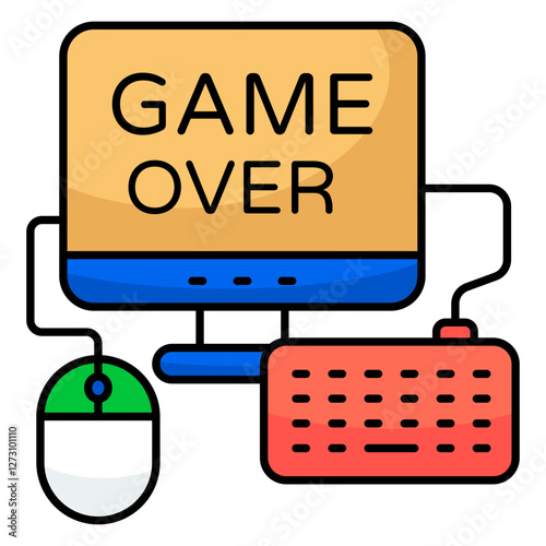 A flat design, icon of game over