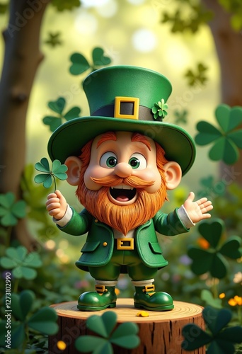 Wallpaper Mural 3D animation-style leprechaun celebrating St. Patrick's Day Torontodigital.ca