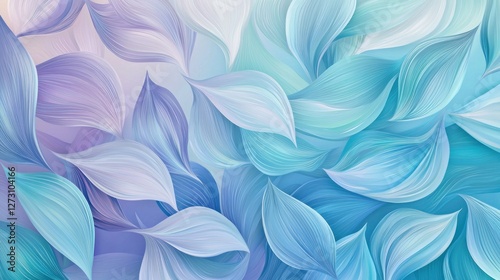 Serene Blue and Purple Petals Abstract Art