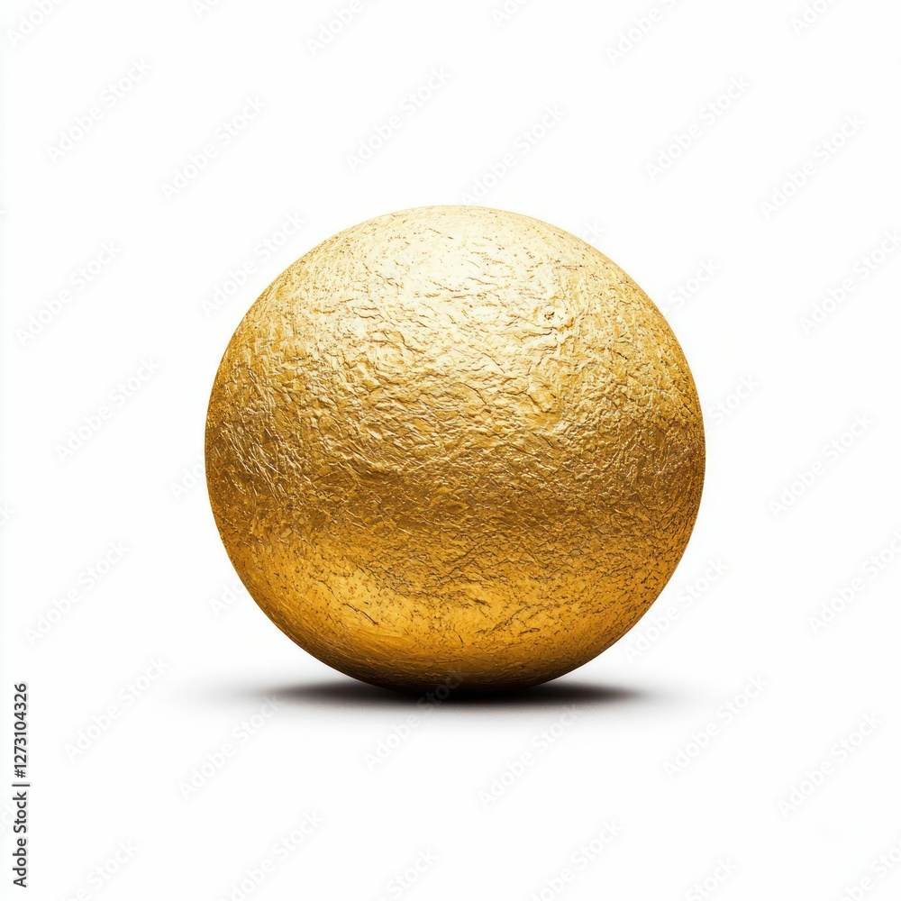 Textured Golden Sphere Isolated on White Background Textured Golden Sphere Isolated on White Background