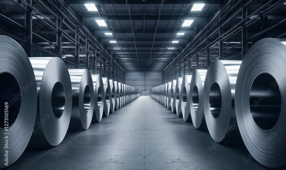 custom made wallpaper toronto digitalLarge Rolls of Steel in Industrial Manufacturing Warehouse