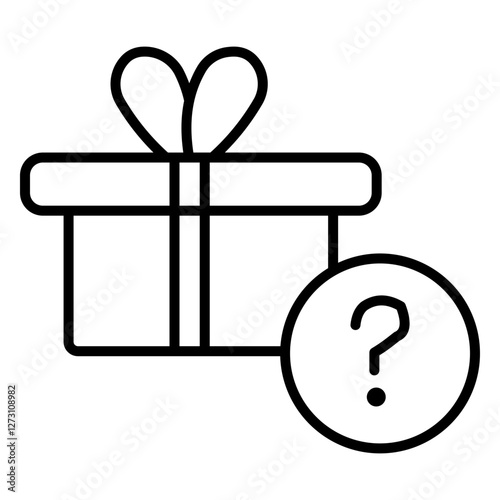 Mystery Gift Icon Simple thin outline