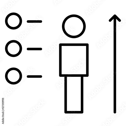 User Growth Icon Simple thin outline