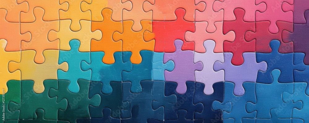 Vibrant and Colorful Jigsaw Puzzle Pieces Arranged in a Checkerboard Pattern for Creative Backgrounds Vibrant and Colorful Jigsaw Puzzle Pieces Arranged in a Checkerboard Pattern for Creative Backgrounds