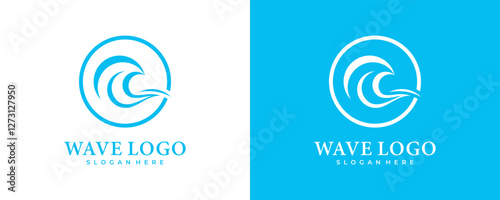 Water Wave Logo abstract vector template.