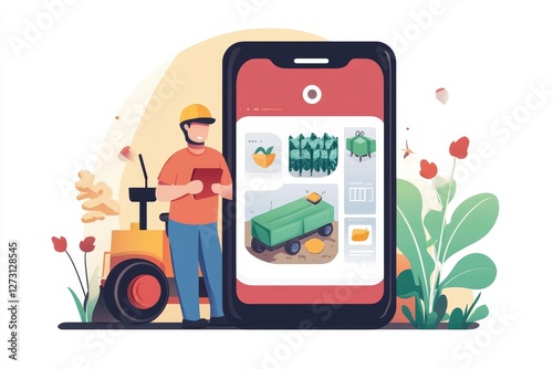 Smart Farming Digital Technology Agriculture App, 