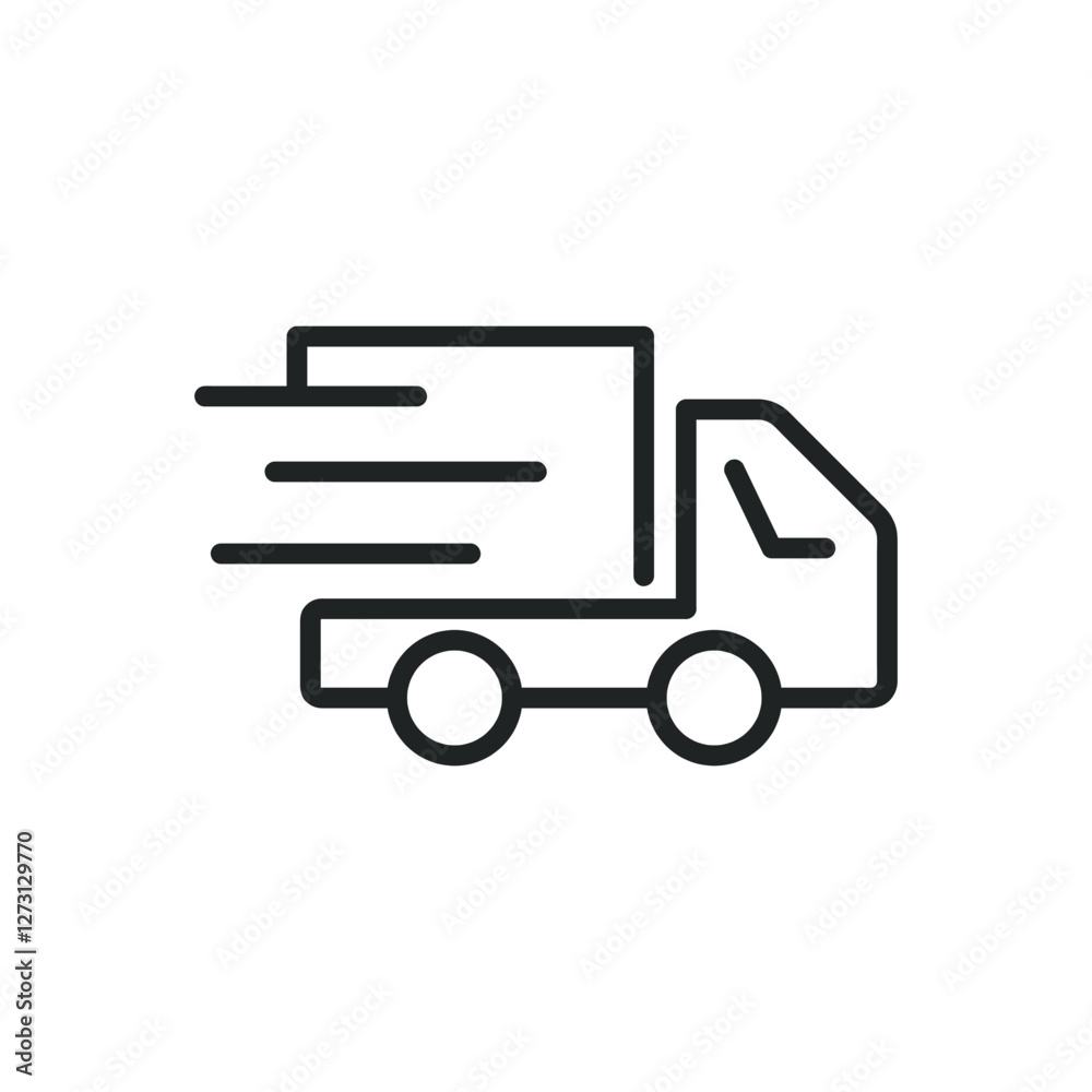 Fast truck thin line icons. Editable stroke and Perfect pixel on transparent background Fast truck thin line icons. Editable stroke and Perfect pixel on transparent background
