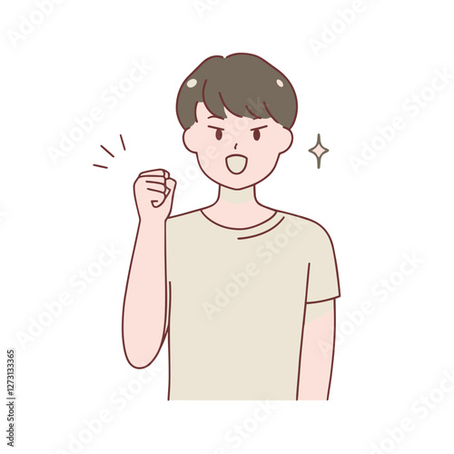Happy Young Man Celebrating Success With Fist Pump