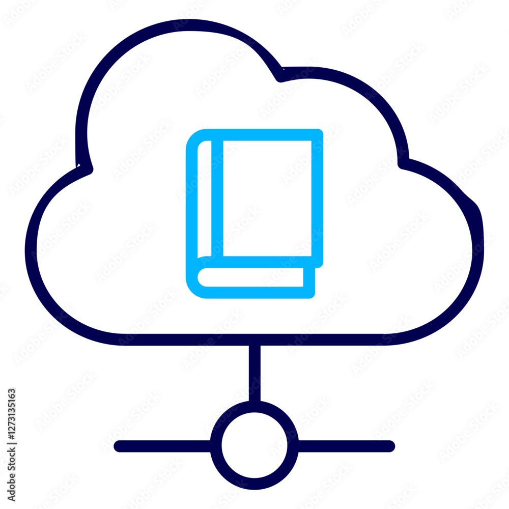 Cloud Book Outline Color icon Cloud Book Outline Color icon