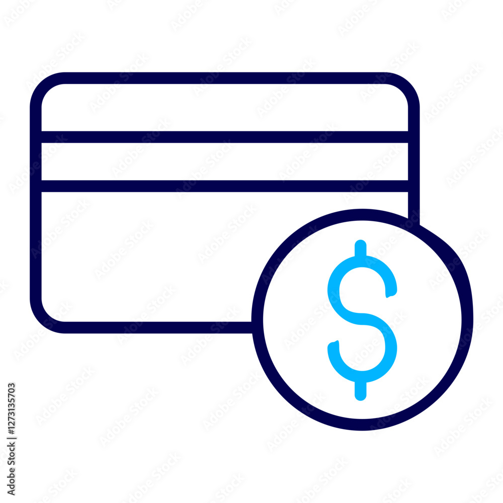 Credit Card Dollar Outline Color icon Credit Card Dollar Outline Color icon