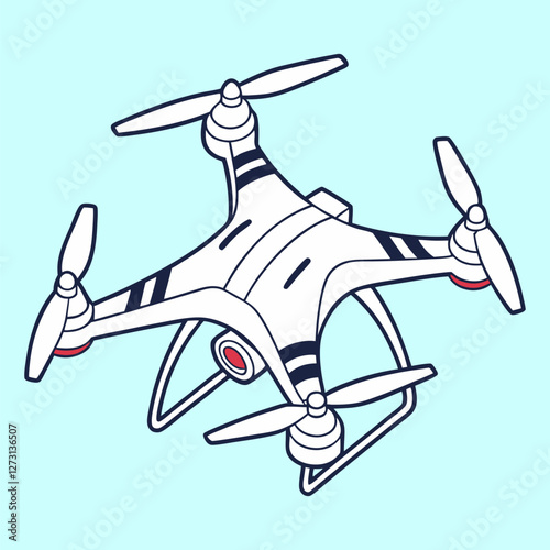Drone Outline – Modern UAV Illustration with Camera