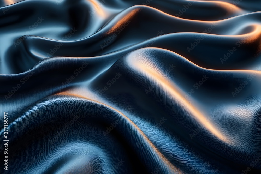 Obraz premium Luxurious Silk Fabric with Shimmering Waves in Elegant Lighting for Design and Decor