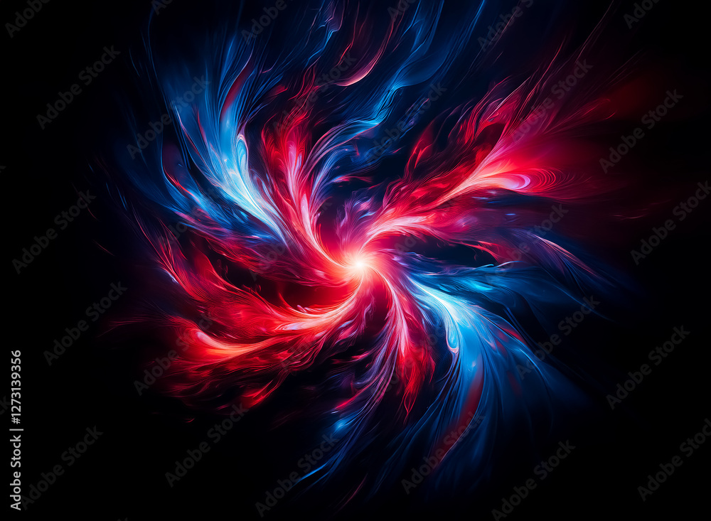 Vibrant abstract design featuring swirling red and blue hues on a dark backdrop. Dynamic colors create a flowing, energetic, and artistic feel. Vibrant abstract design featuring swirling red and blue hues on a dark backdrop. Dynamic colors create a flowing, energetic, and artistic feel.