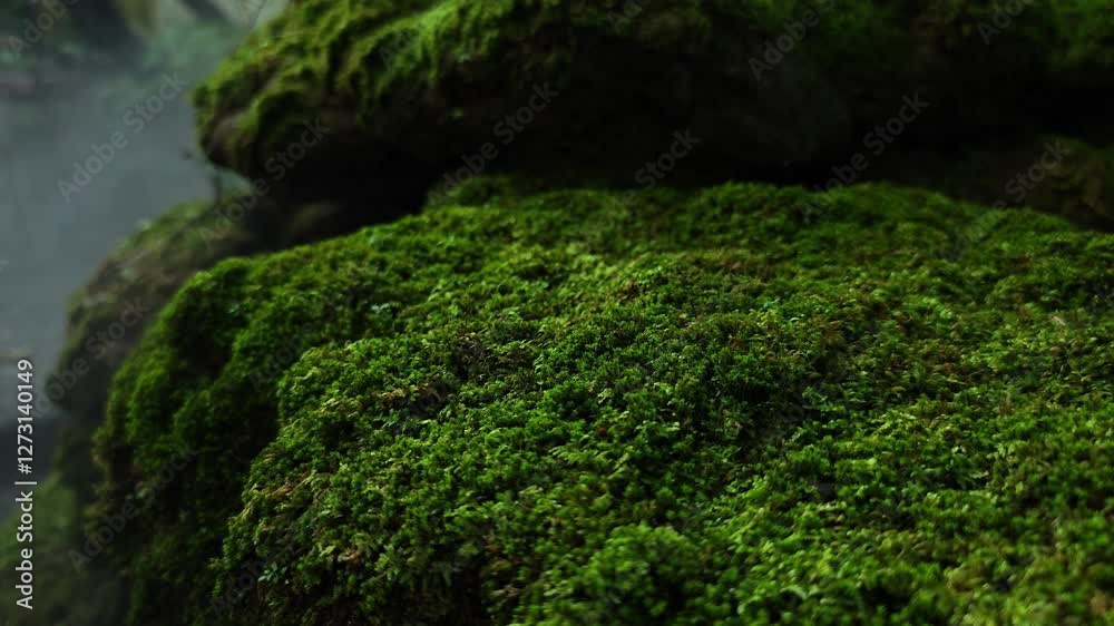 Moss and dry ice in the garden. Moss and dry ice in the garden.