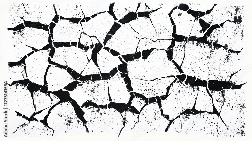 Obraz premium Crack Texture Abstract on White Surface