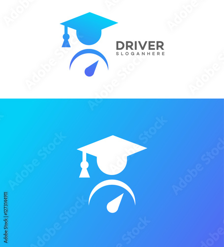 Driving School Logo Design Graduate Driver Education Speedometer