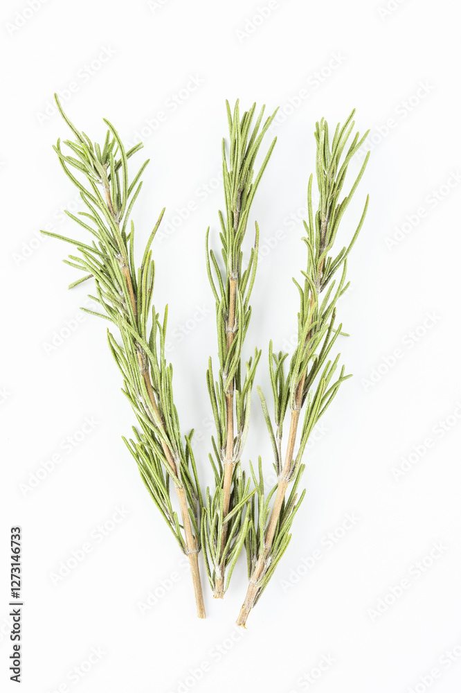 Naklejka premium Dried spice rosemary on white background