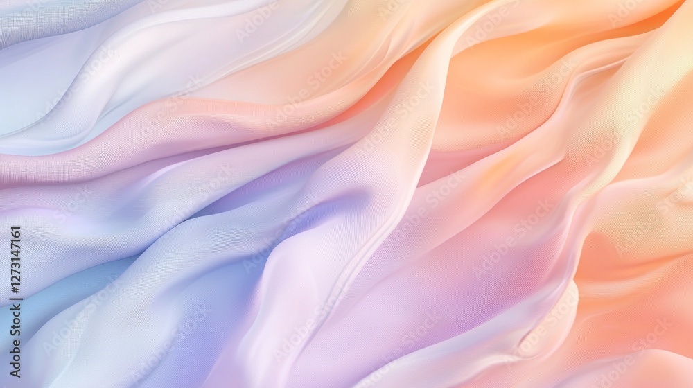 Fototapeta premium Pastel Dream: Abstract Silk Drape in Soft Hues