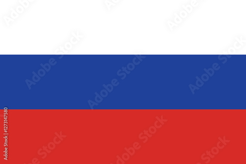 Flag of Russia. Russia flag. Flag icon. Standard color. Standard size. A rectangular flag. Digital illustration. Vector illustration.