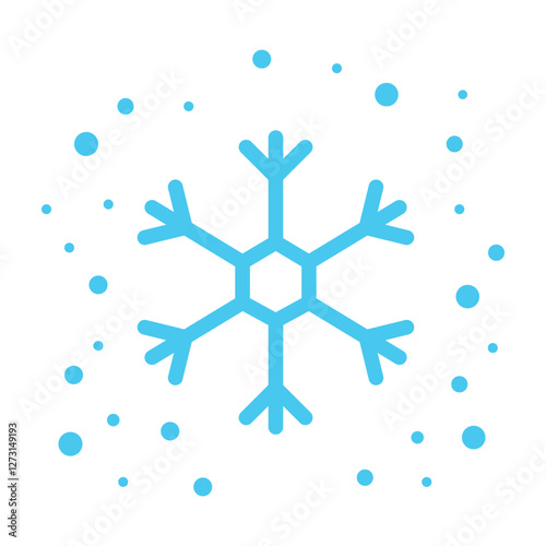 snowflake sign symbol vector flat icon