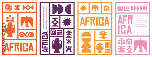 Abstract textured hand drawn design. Africa, tribal art, design, craft and pottery concept illustrations. Abstract backgrounds, frames design
