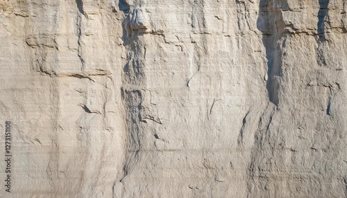 detailed texture of beige and light gray stone wall surface with natural horizontal lines and cracks for background design