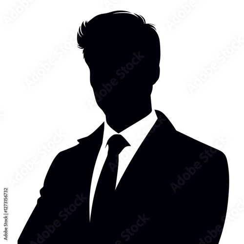 Strong and confident businessman silhouette