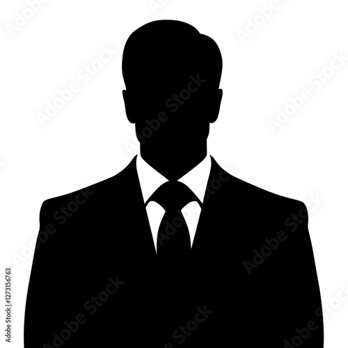 Professional businessman front view silhouette