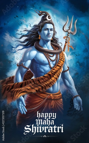 Happy Maha Shivratri Greeting, Mahashivratri Shiv Background Design. A Hindu festival celebrated of lord shiva night. Maha shivratri indian religious festival, 26 feb. photo