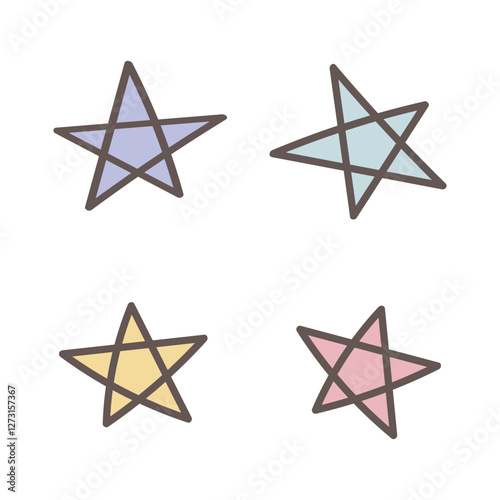 一筆書きの星のセット
